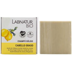 Shampoing solide bio pour cheveux gras Labnatur 75 g