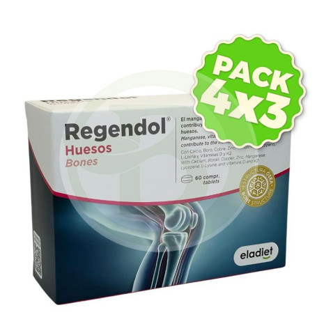 Pack 4x3 Regendol Huesos 60 Comprimidos Eladiet