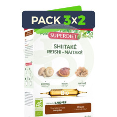 Pack 3x2 Shitake-Maitake-Reishi BIO 20 Ampoules Super Diet
