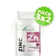 Pack 3x2 Zinc Liberación Sostenida 60 Comprimidos Soria Natural