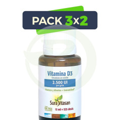 Pack 3x2 Vitamine D3 2,500Ui 15Ml Sura Vitasan