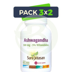 Pack 3x2 Ashwagandha 30 Gélules Sura Vitasan