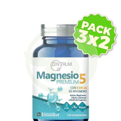 Pack 3x2 Premium Magnésium 5 Sels 120 Comprimés Ynsadiet