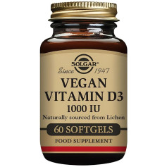 Vitamine D3 végétalienne 1000 UI 60 capsules Solgar