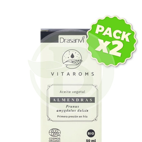 Pack 2x Aceite Vegetal Almendras Dulces Cos. Org. 50Ml Vitaroms Drasanvi
