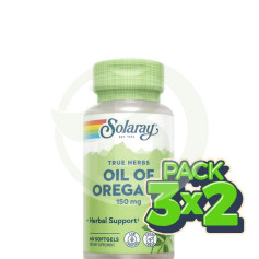 Pack 3x2 Huile d&#39;Origan 150Mg. 60 perles Solaray