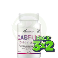 Pack 3x2 Cheveux, Peau et Ongles 30 Comprimés Soria Natural