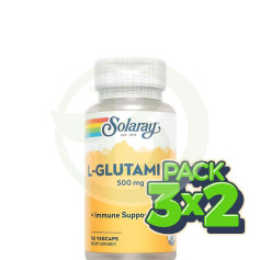 Pack 3x2 L-Glutamine 500Mg. 50 gélules Solaray