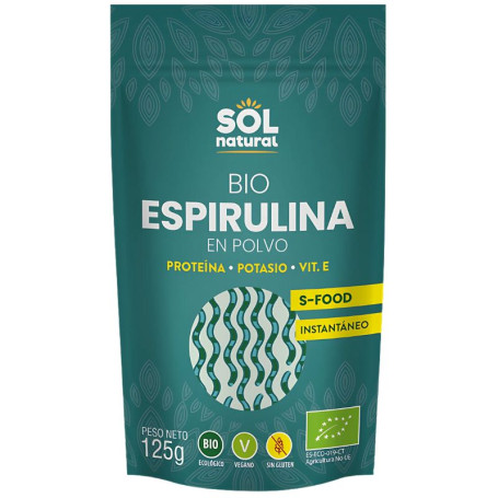 Poudre de spiruline biologique 125 g Sol Natural