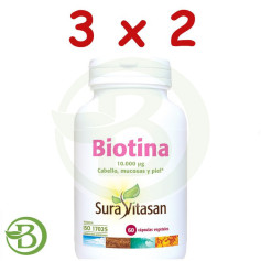 Pack 3x2 Biotine 60 Gélules Sura Vitasan