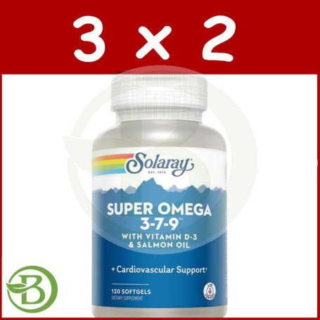 Pack 3x2 Super Omega 3-7-9 120 Perlas Solaray