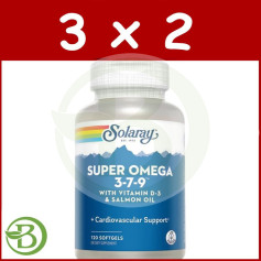 Pack 3x2 Super Oméga 3-7-9 120 Perles Solaray