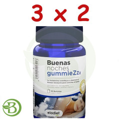 Pack 3x2 Bonne Nuit Sommeil + Stress 30 Gummies Eladiet