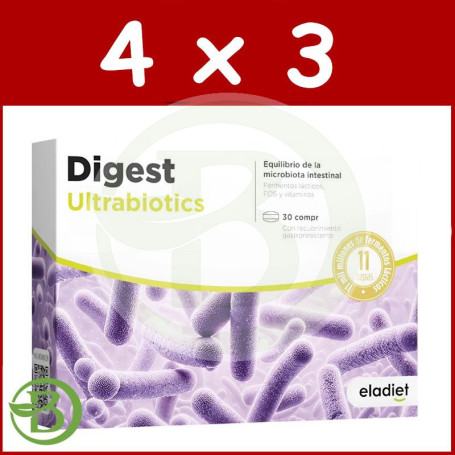 Pack 4x3 Digest Ultrabiotic 30 Comprimidos Eladiet
