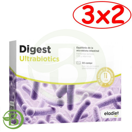 Pack 3x2 Digest Ultrabiotic 30 Comprimidos Eladiet
