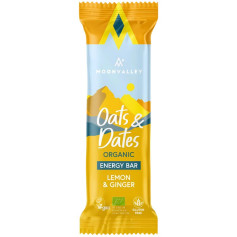 Barre biologique Moonvalley à l&#39;avoine, aux dattes, au citron et au gingembre 50 g