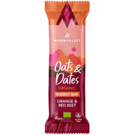 Barre biologique Moonvalley à l&#39;avoine, aux dattes, à l&#39;orange et à la betterave 50 g