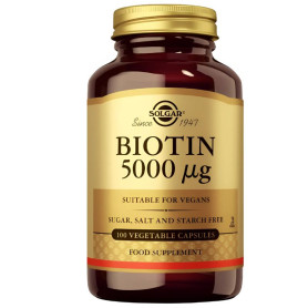 Biotine 5000 mcg, 100 gélules Solgar