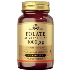 Folate 1000 mcg, 60 comprimés Solgar