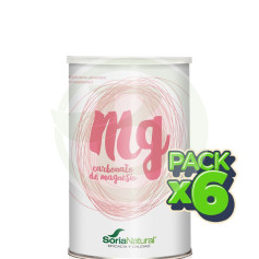 Pack de 6 carbonates de magnésium 150 g. Soria Natural