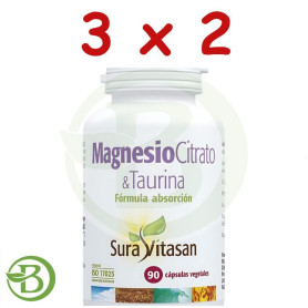 Pack 3x2 Magnesio y L-Taurina 90 Cápsulas Sura Vitasan