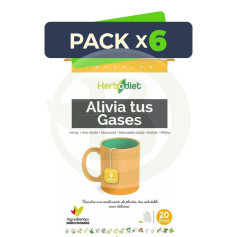 Pack 6x Herbodiet Soulage vos gaz 20 filtres Nova Diet