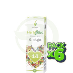 Pack de 6 extraits de ginkgo biloba 50 ml. Novadiet