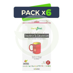 Pack de 6 Herbodiet Favorise la Circulation 20 Filtres Nova Diet