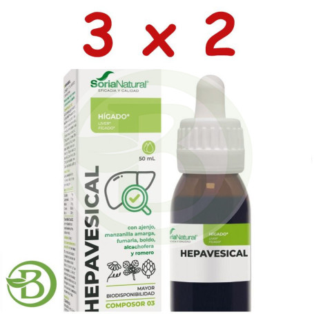 Pack 3x2 Composor 03 Hepavesical 50Ml Soria Natural