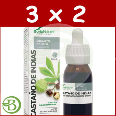 Pack 3x2 Extrait de Marron d'Inde 50 ml Soria Natural