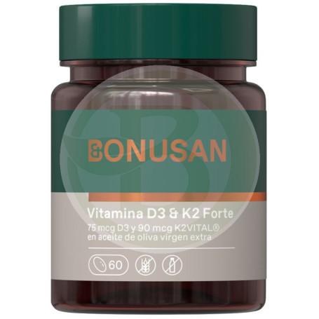 Vitamine D3 &amp; K2 60 Perles Bonusan