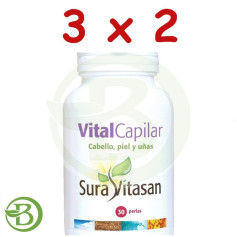 Pack 3x2 Vitalcapilar 30 Perles Sura Vitasan