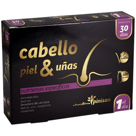 Cheveux, Peau et Ongles Beautyline 30 Capsules Pinisan Cheveux, Peau et Ongles Beautyline 30 Capsules Pinisan