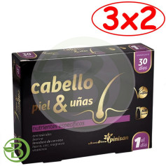 Pack 3x2 Cheveux, Peau et Ongles Beautyline 30 Capsules Pinisan