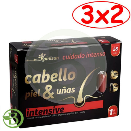 Pack 3x2 Cabello, Piel y Uñas Intensive Beautyline 28 Cápsulas Pinisan Pack 3x2 Cabello, Piel y Uñas Intensive Beautyline 28 Cápsulas Pinisan