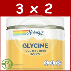 Pack 3x2 Glycine Poudre 1000Mg 400G Solaray