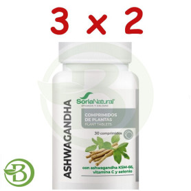 Pack 3x2 Ashwagandha 30 Comprimidos Soria Natural