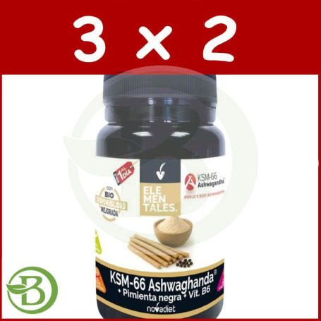 Pack 3x2 Ksm 66 Ashwagandha 30 Comprimidos Novadiet