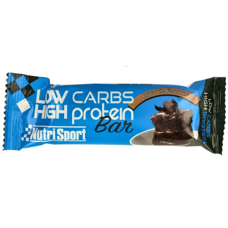 Barre riche en protéines et faible en glucides, saveur brownie, 60 g, Nutrisport