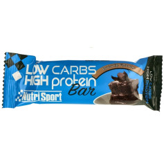 Barre riche en protéines et faible en glucides, saveur brownie, 60 g, Nutrisport