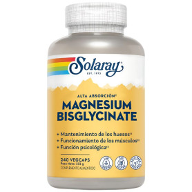 Bisglycinate de magnésium 240 gélules végétales Solaray