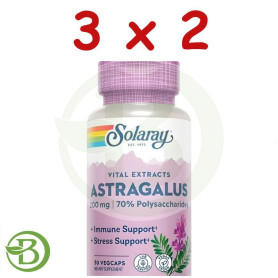 Pack 3x2 Astragalus Extracto De Raíz 200Mg 30 Cápsulas Vegetales Solaray