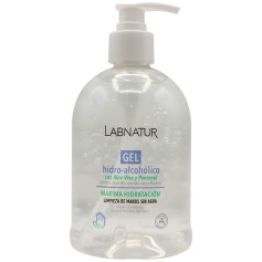Gel hydroalcoolique Labnatur à l'aloe vera, flacon-pompe de 500 ml
