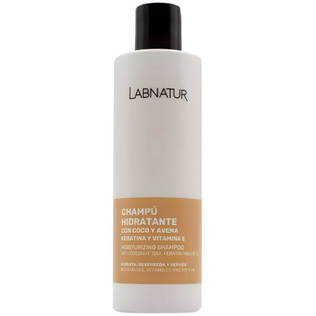 Shampoing hydratant à la noix de coco et à l&#39;avoine avec kératine 250 ml Labnatur
