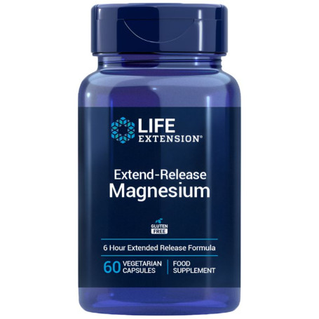 Magnésium à libération prolongée, 60 capsules, pour une vie plus longue.