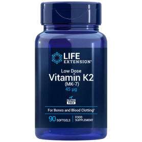 Vitamine K2 à faible dose (Mk-7) 45 mcg 90 perles Life Extension