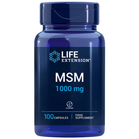 MSM 1000 mg, 100 capsules, pour une espérance de vie prolongée