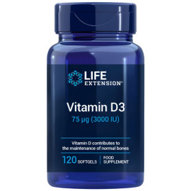 Vitamine D3 3000 UI 120 Perles Life Extension