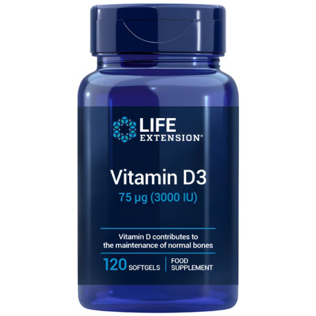 Vitamine D3 3000 UI 120 Perles Life Extension