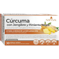 Curcuma + Gingembre + Poivre Noir 30 capsules Natysal